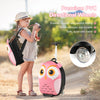Lightweight pink rolling suitcase for children with adjustable handle and durable PVC wheels, perfect for ages 3-8.