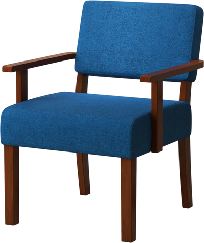 Costway Linen Accent Chair Blue Living Room Soft Padded Seat Backrest 76254138 New
