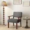 Linen Accent Chair Living Room Chair with Soft Padded Seat and Backrest-Gray - Gallery View 1 of 9