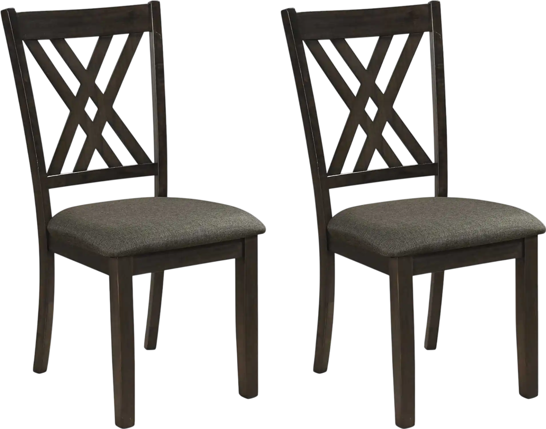 Costway Linen Upholstered Wooden Dining Chairs Set of 2 Rubber Wood Frame 45493790 New