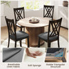 Gray linen fabric upholstered dining chairs with rubber wood frame, ergonomic high backrest, ideal for dining rooms.
