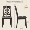Side view of a gray linen fabric upholstered dining chair with rubber wood frame, showcasing dimensions and ergonomic.