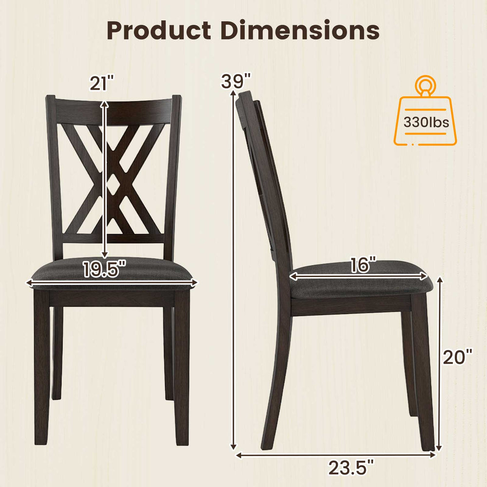 Side view of a gray linen fabric upholstered dining chair with rubber wood frame, featuring ergonomic backrest and.