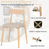 Modern dining chair set of 2 with padded seat, curved back, and oak finish, offering 340 lbs capacity for versatile use.
