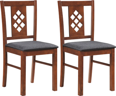Costway Linen Upholstered Wood Frame Dining Chairs Set of 2 94163037 New