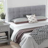 Linen Upholstered Headboard with Solid Rubber Wood Legs-Gray - Gallery View 1 of 10
