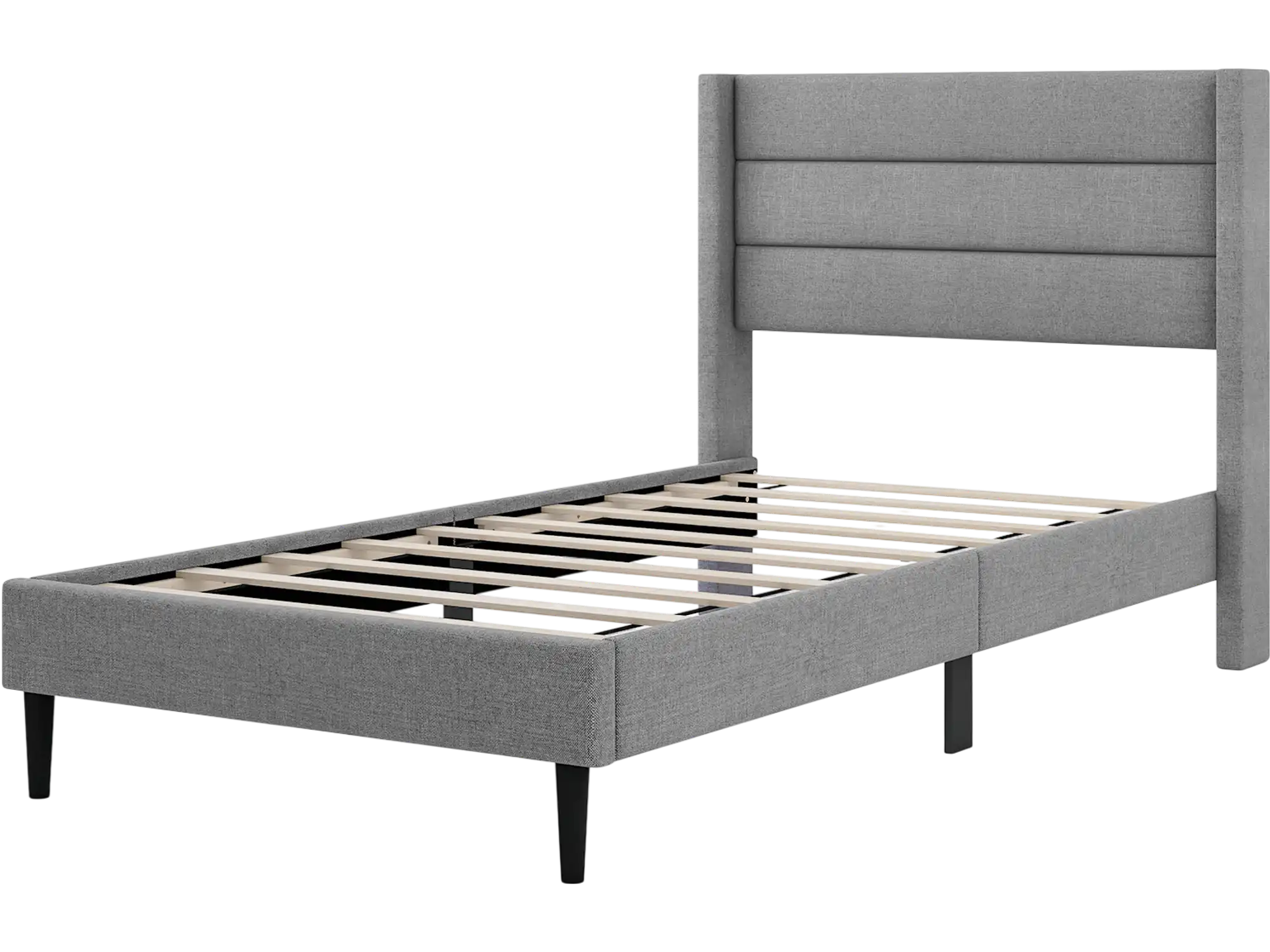 Costway Linen Upholstered Platform Bed Frame Wingback Headboard Twin/Queen 61847293 New