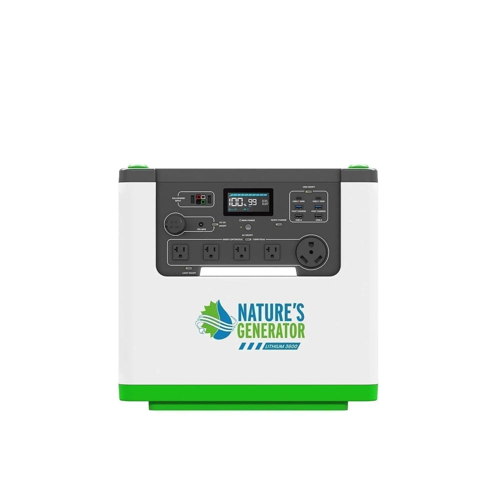 Nature's Generator 3072Wh/3600W Lithium 3600 Solar Generator with 410W Solar Panels New