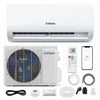 Lithzen 12000 BTU mini split air conditioner and heater with WiFi, remote, and 7 operating modes for year-round comfort.