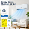 Lithzen 12000 BTU mini split AC unit with WiFi, 17 SEER2, offers powerful cooling and heating for year-round comfort.