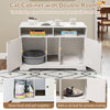 Cat litter box enclosure with storage, double rooms, and a stylish design for discreet pet care and organization.
