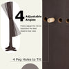 Lockable mirrored jewelry cabinet in brown with adjustable angles, LED lights, and ample storage for accessories.