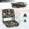 Low back folding padded boat seat in camouflage, featuring waterproof fabric and ergonomic design for outdoor.