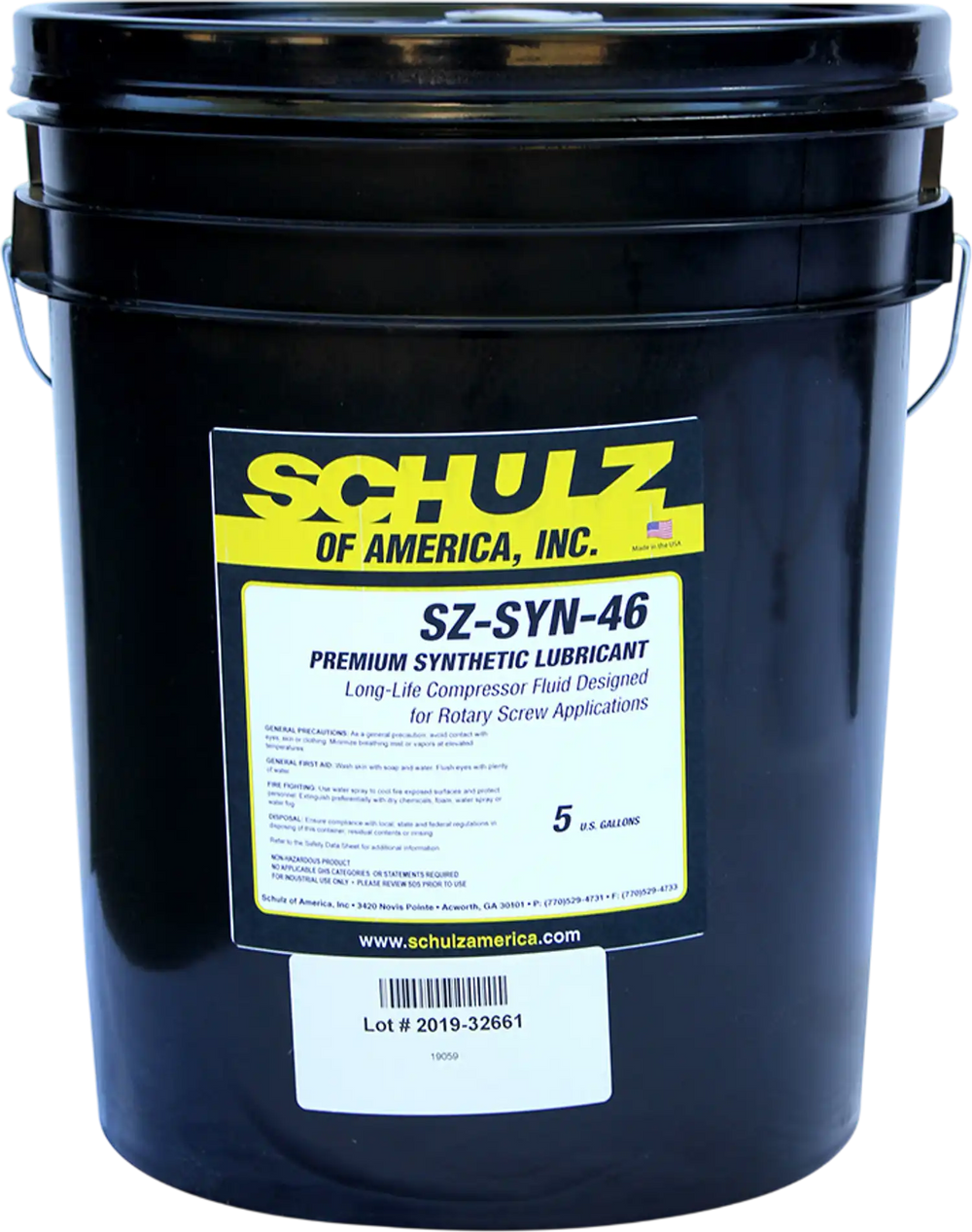 Schulz 5 Gal, ISO 46 Food Grade Synthetic rotary oil Lubricant