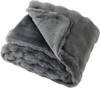 Costway Luxury Fuzzy Plush Rabbit Fur Bubble Blanket Throw 60