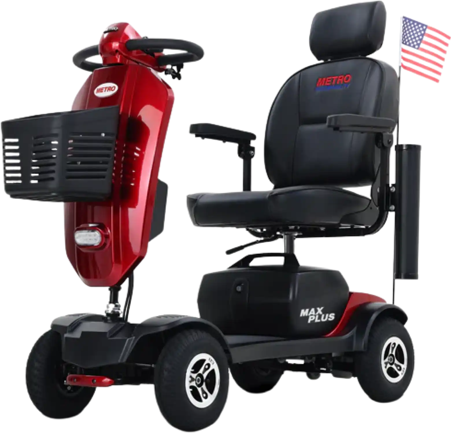 Metro Mobility Max Plus Mobility Scooter 4-Wheel Electric 24V 20Ah 300W 4.97 MPH 16 Mile Range Manufacturer RFB