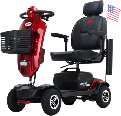 Metro Mobility Max Plus Mobility Scooter 4-Wheel Electric 24V 20Ah 300W 4.97 MPH 16 Mile Range Manufacturer RFB