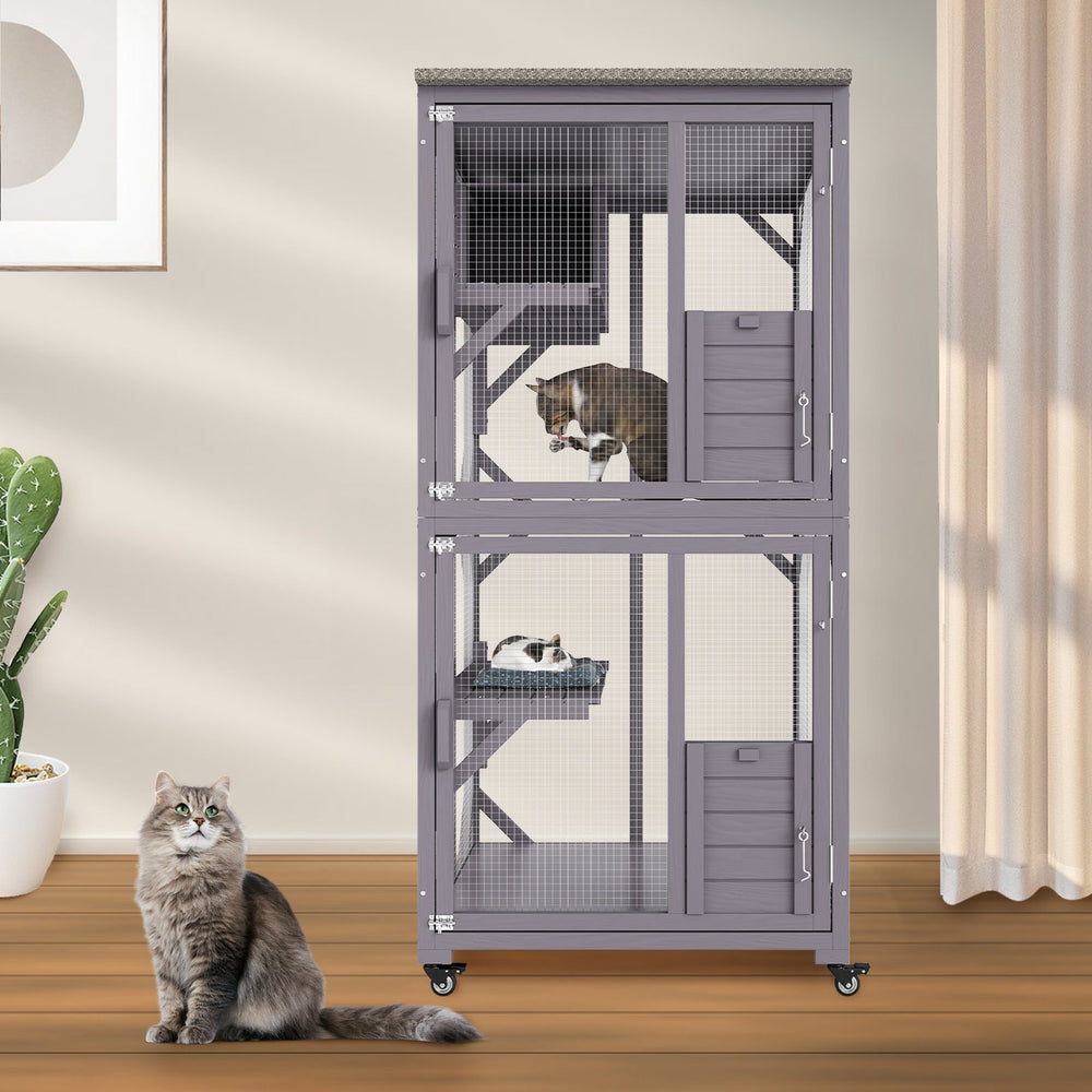 Vevor Cat House Outdoor 3-Tier Large Catio with 2 Platforms 1 Resting Box 29.9" x 34" x 64.1" New