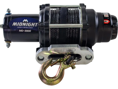 MotoAlliance Viper Midnight Winch 3000lb Black Synthetic Cable New