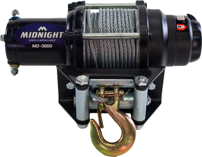 MotoAlliance Viper Midnight Winch 3000lb Steel Cable New