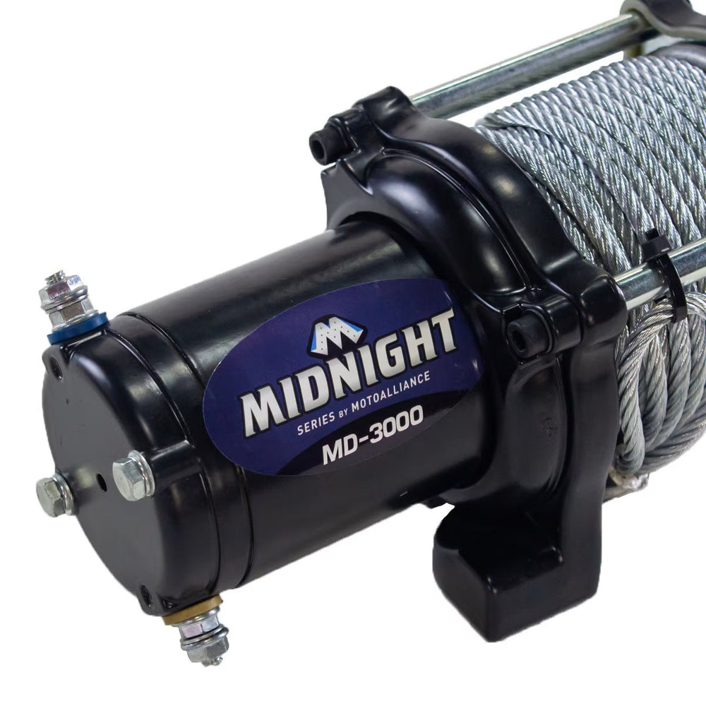 MotoAlliance Viper Midnight Winch 3000lb Steel Cable New