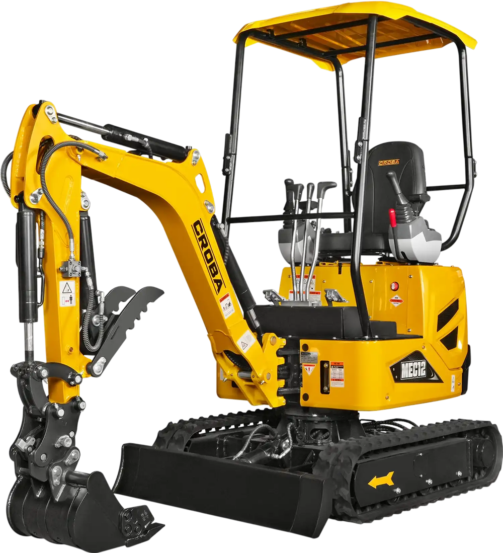 Mini Compact Excavator Kubota D722 Engine,  65.7" Max. Digging Depth, 1.2 Ton, 2700 LBS Operating Weight,  MEC12