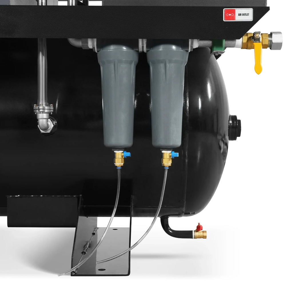 15HP Combined Rotary Screw Air Compressor with Dryer & 105-Gal ASME Tank | 45 CFM,  116 PSI,  460V 3-Phase - Industrial Grade