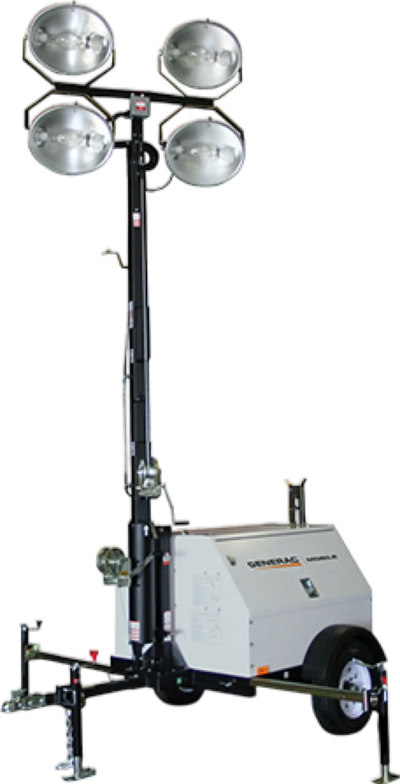 Generac Mobile Light Tower 6kW Diesel Vertical 1000W LED with Mitsubishi Engine & Electric Winch MLT4060MVLED-STD4 New
