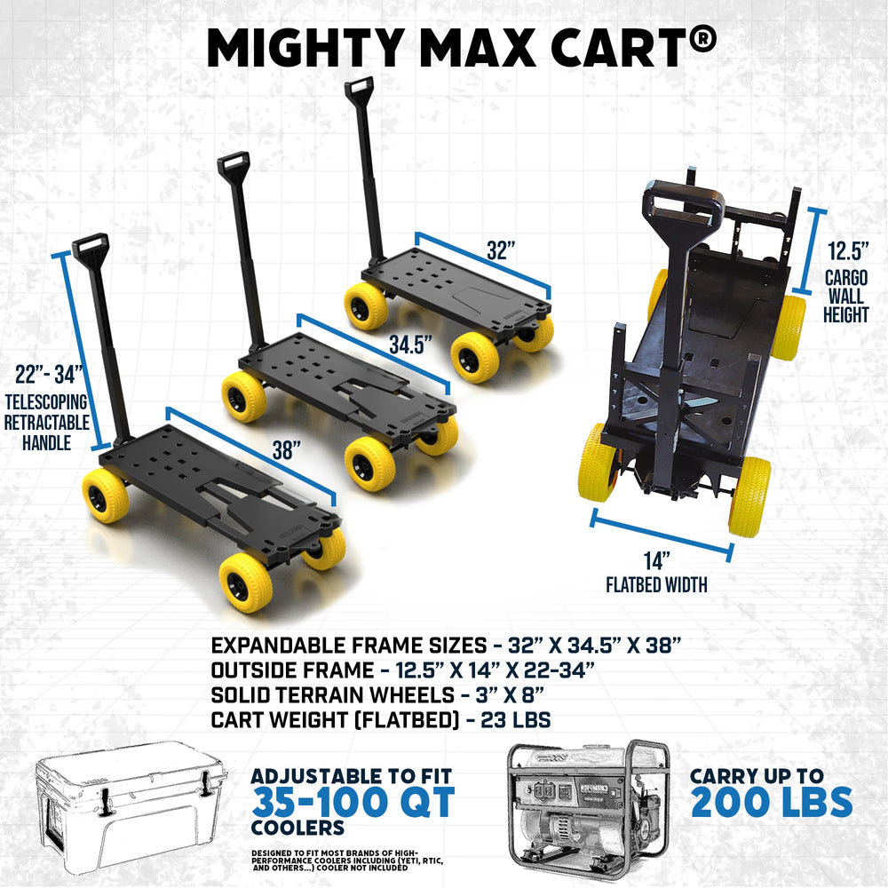 Mighty Max Cart Collapsible Outdoor Cooler Caddy and Fishing Cart New