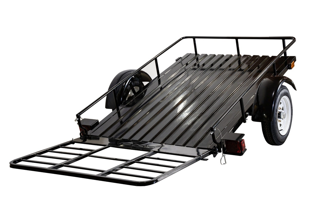 DK2 MMT4X6O Single Axle Open Rail Utility Trailer 4 ft. x 6 ft. 1295 lbs. Capacity Powder Coated Black Manufacturer RFB Canada Only