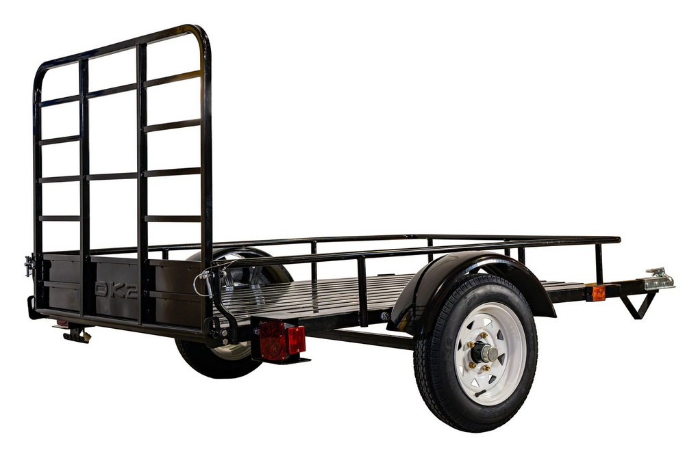 DK2 MMT4X6O Single Axle Open Rail Utility Trailer 4 ft. x 6 ft. 1295 lbs. Capacity Powder Coated Black Manufacturer RFB Canada Only