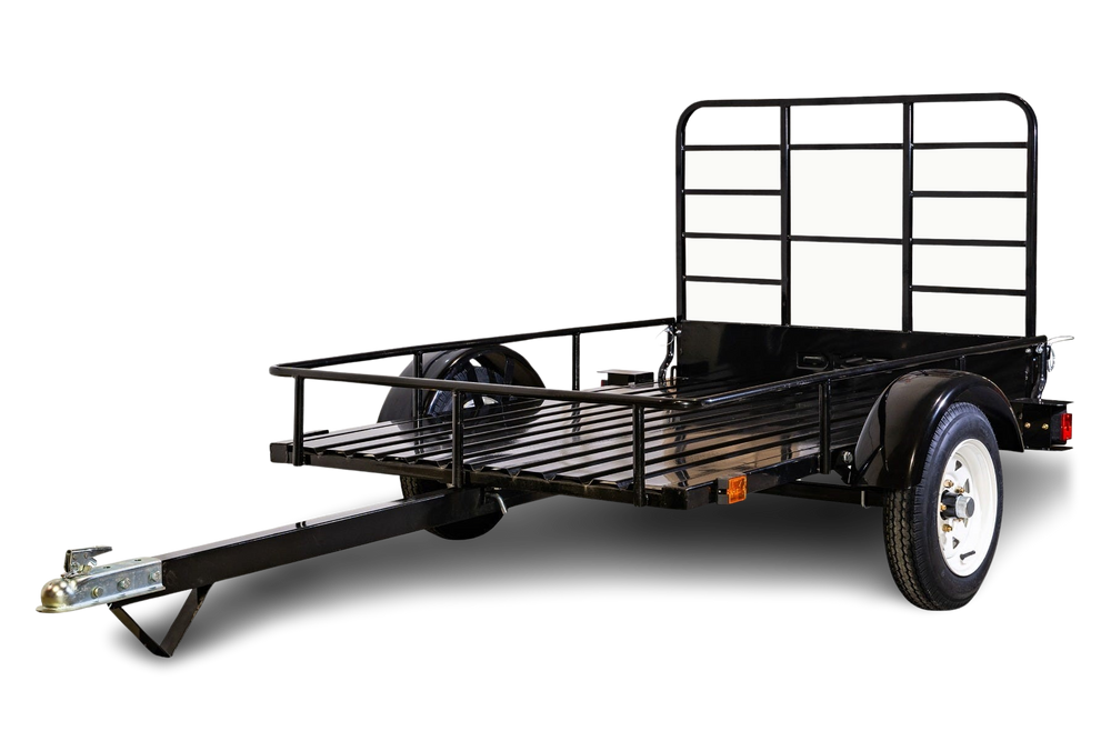 DK2 MMT4X6O Single Axle Open Rail Utility Trailer 4 ft. x 6 ft. 1295 lbs. Capacity Powder Coated Black Manufacturer RFB Canada Only