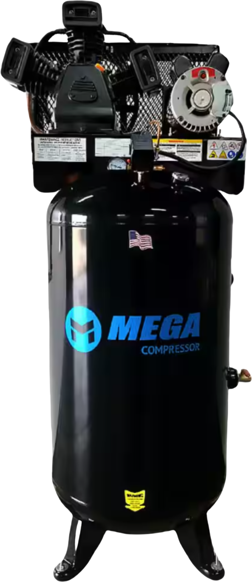Mega Compressor MP-6580VC Air Compressor Single Stage 80 Gallon 5 HP 150 PSI 208/230V Single Phase Electric Start New