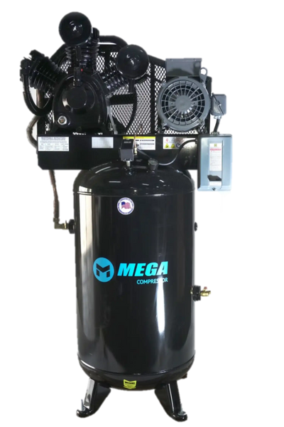 Mega Compressor MP-7580VM10U Two Stage Air Compressor 7.5 HP Motor and ...