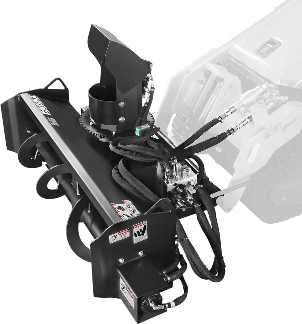 48'' Width, 20" Intake, Hydraulic Snow Blower for Mini Skid Steer, Remote Control Chute Rotation and Deflector, MSB48
