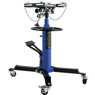 Vevor Transmission Floor Jack 1100 lbs Capacity Hydraulic Telescopic 2 Stage With Foot Pedal Blue New