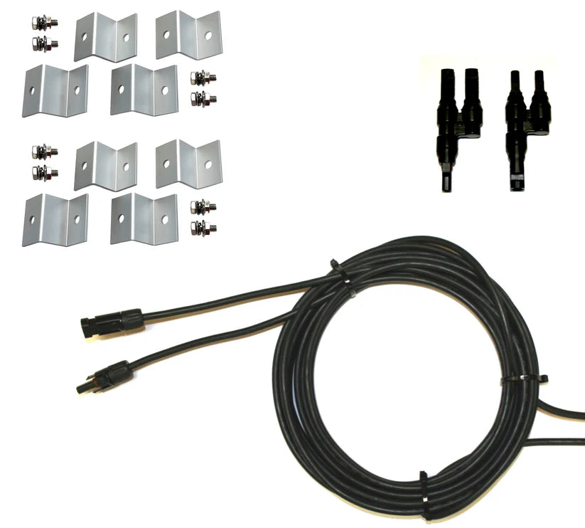 WindyNation MSPK-200W-P30L 200 Watt Solar Panel Kit With LCD Charge Controller New