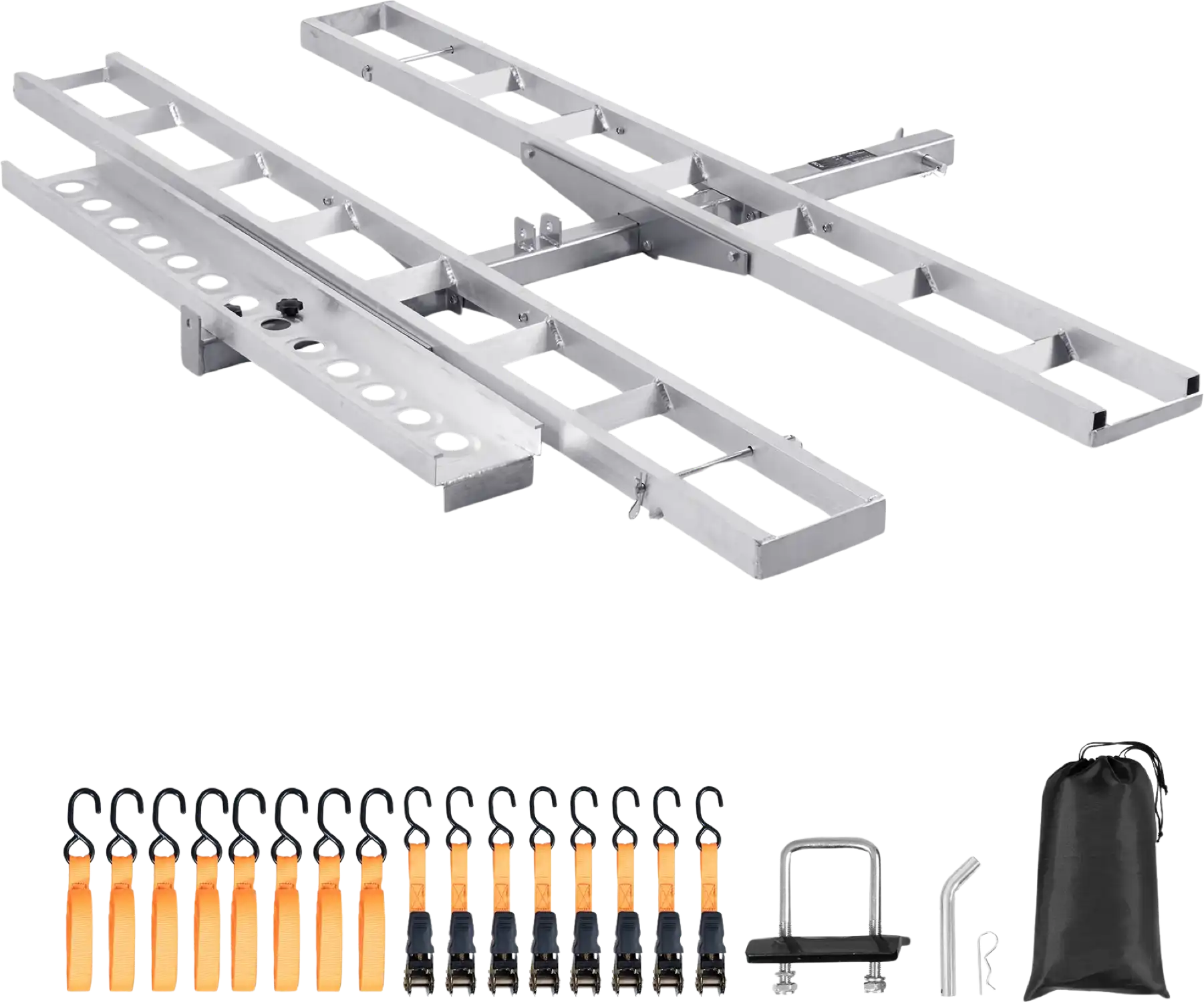 Vevor Motorcycle Scooter Dirt Bike Carrier 600 lbs Hitch Mount with Ramp Holds 2 New