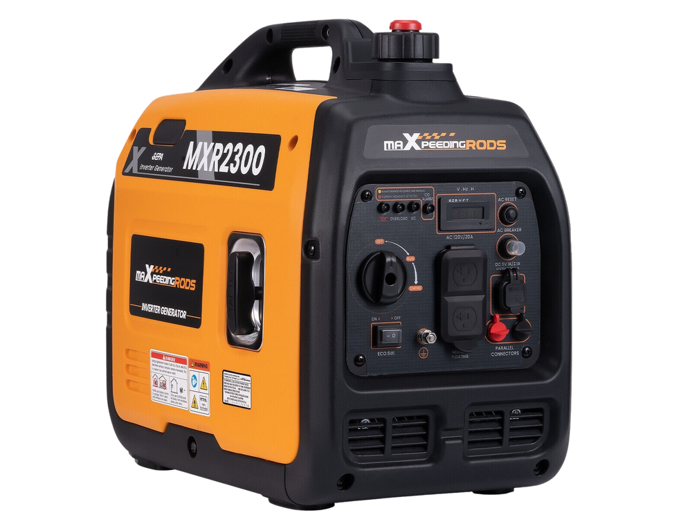 Maxpeedingrods MXR2300-CA-V3 Inverter Generator 1800W/2300W Low THD Parallel Ready with Digital Display Gas New Canada Only