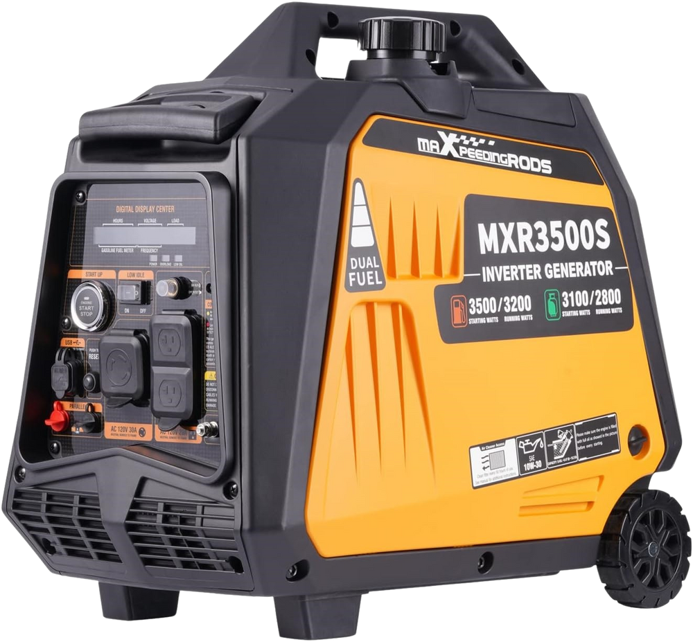 Maxpeedingrods MXR3500-DC-CA-V1 Dual Fuel Inverter Generator 3200W/3500W RV and Parallel Ready with CO Alert and Remote Start New Canada Only