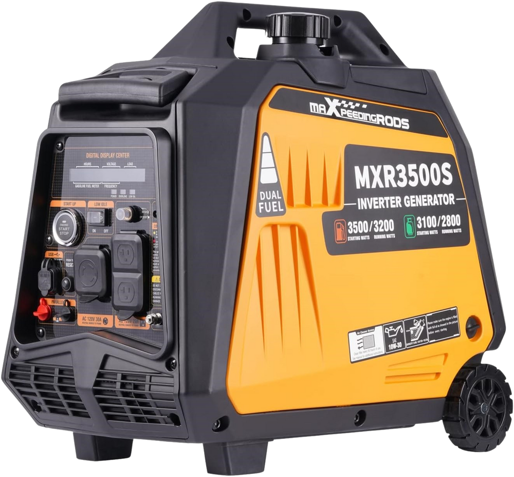 Maxpeedingrods MXR3500-DC-US-V1 Dual Fuel Inverter Generator 3200W/3500W RV and Parallel Ready with CO Alert and Remote Control New