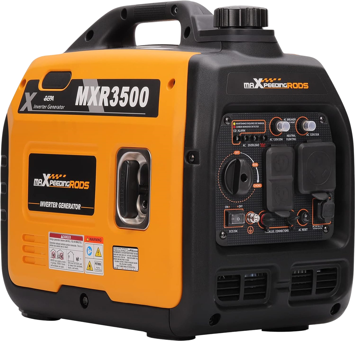 Maxpeedingrods MXR3500-US Inverter Generator 3000W/3500W Low THD Parallel and RV Ready with CO Alert Gas New