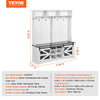Vevor Hall Tree Entryway Bench 59" with LED Coat Rack Shoe Storage and 12 Hooks New