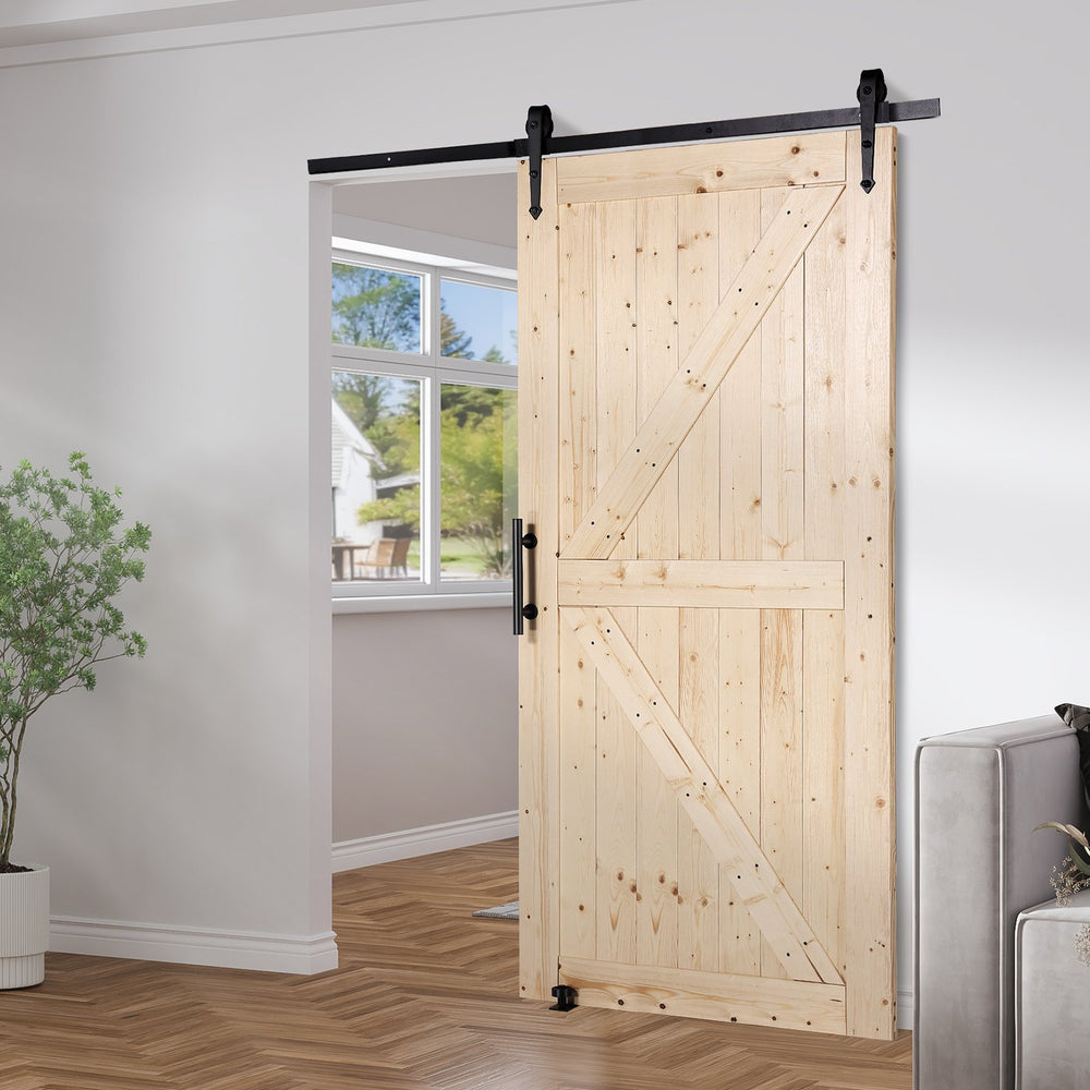 Vevor Barn Door and Hardware Kit 42" x 84" Smooth and Quiet Wood Sliding Door Kit New