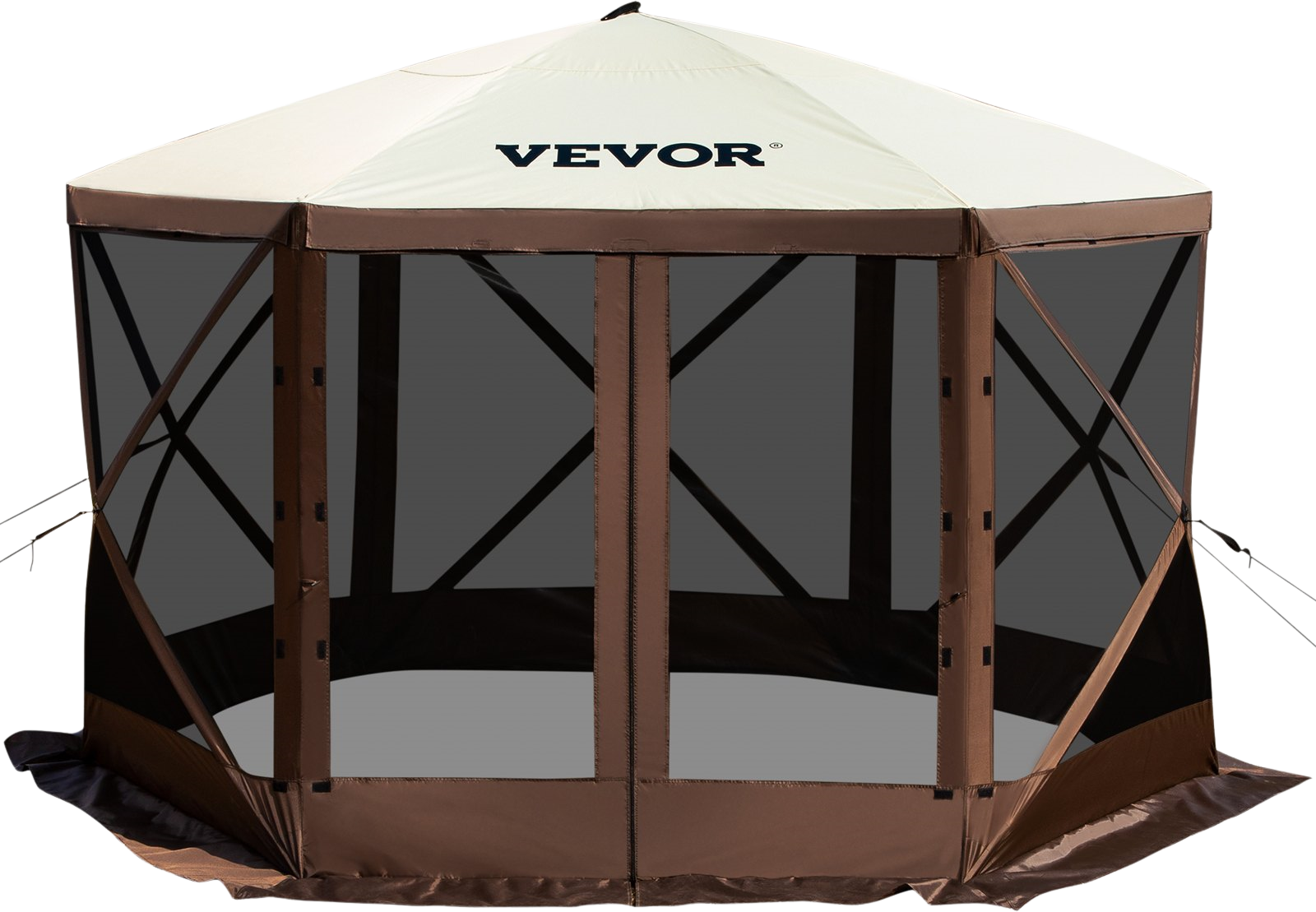 Vevor Camping Gazebo Tent 12 x 12 6 Sided Pop Up Canopy Screen For 8 FactoryPure