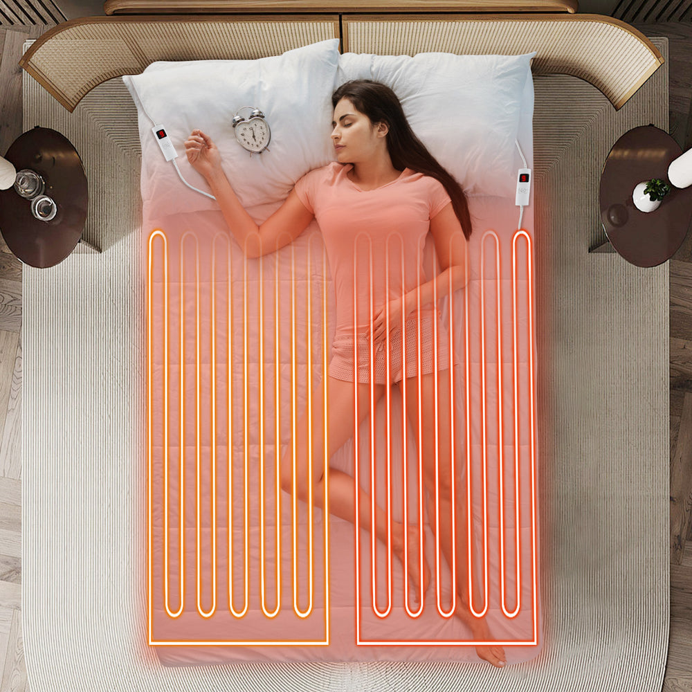 Machine Washable Electric Bed Warmer with Dual Controller 9 Heat Setting and 9-Hour Auto Off and Overheat Protection-Full Size - Gallery View 1 of 11