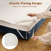 Elastic fixing straps for the machine washable electric bed warmer, fitting up to 10" mattress for personalized comfort.