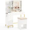 Stylish cushioned stool for the makeup dressing table set, designed for comfort during beauty routines and elegance.