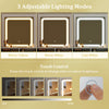 Adjustable LED mirror with three lighting modes for the Makeup Vanity Desk Dressing Table and Stool Set in white.