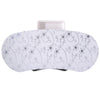 Portable manicure nail table with floral design, foldable, sturdy wheels, and a durable plastic drawer for accessories.